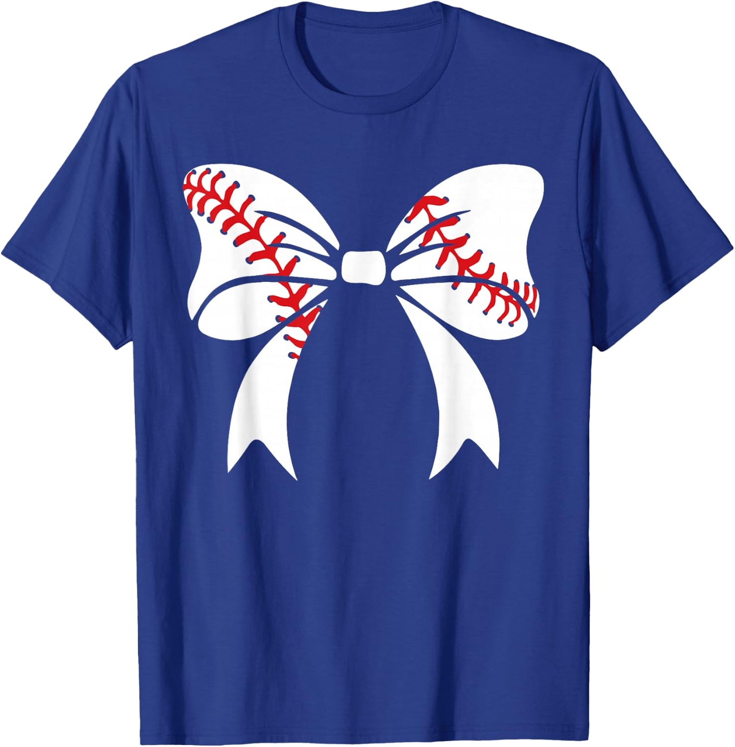 Baseball Bow Baseball Mom Mothers Day Women Baseball Mama T-Shirt - T-Shirt | Royal