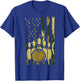 Bowling Camo American Flag Patriotic Bowler Women Men Kids T-Shirt - T-Shirt | Royal