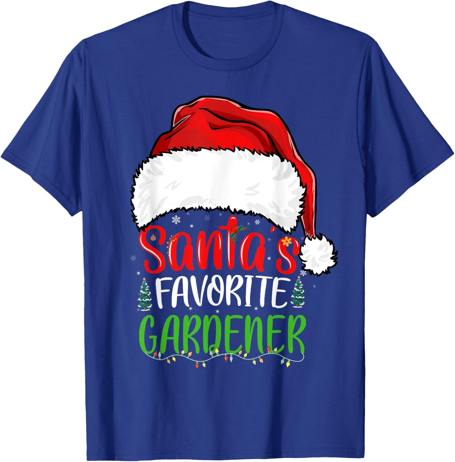 Santa's Favorite Gardener Funny Christmas Gardening T-Shirt - T-Shirt | Royal