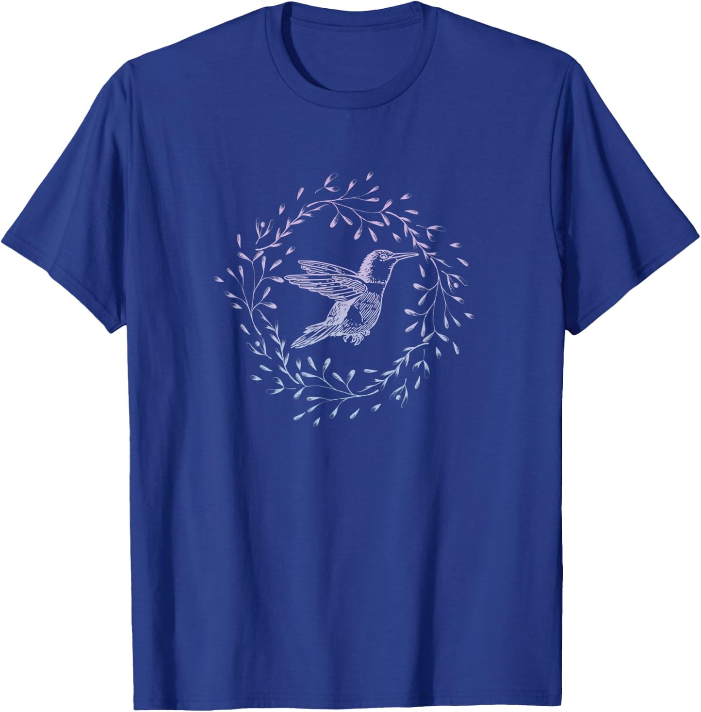 Hummingbird Wreath Bird Watchers Nature Lover Gardener Gift T-Shirt - T-Shirt | Royal