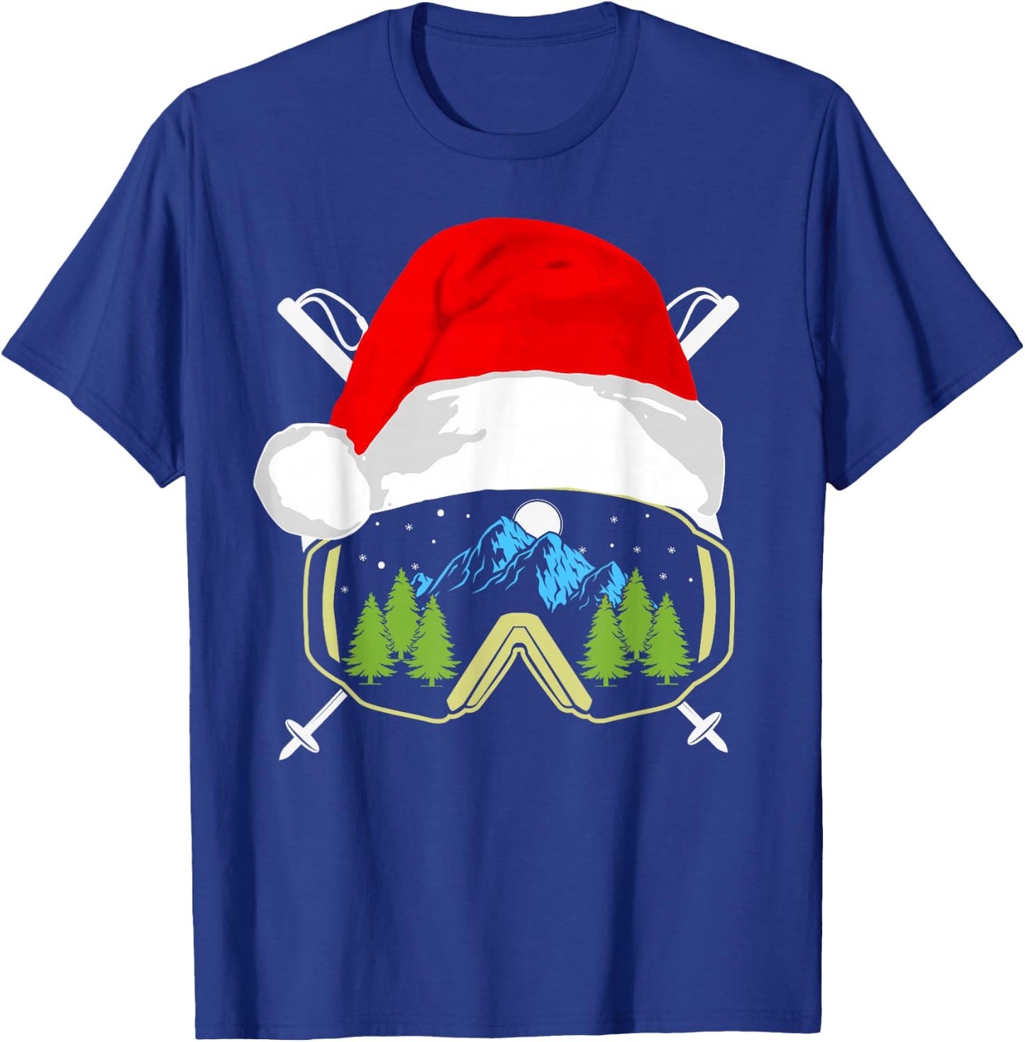Skiing Christmas Santa Apparel Kids Snowboard Pajama T-Shirt - T-Shirt | Royal