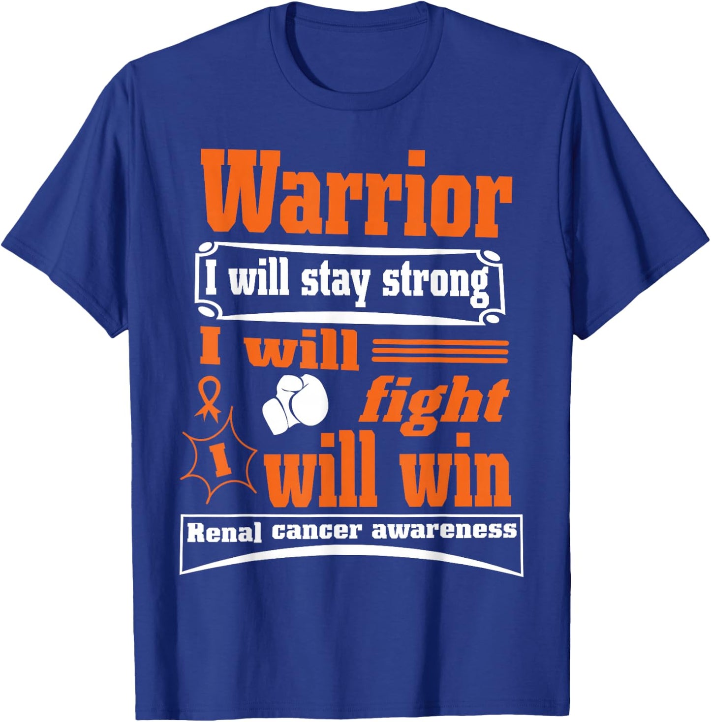 Kidney Cancer Awareness Gifts Renal Cure -Adults, -Kids Black Cotton 65%, Polyester 35% Modern Mandarin Collar Short Sleeve T-Shirt - T-Shirt | Royal