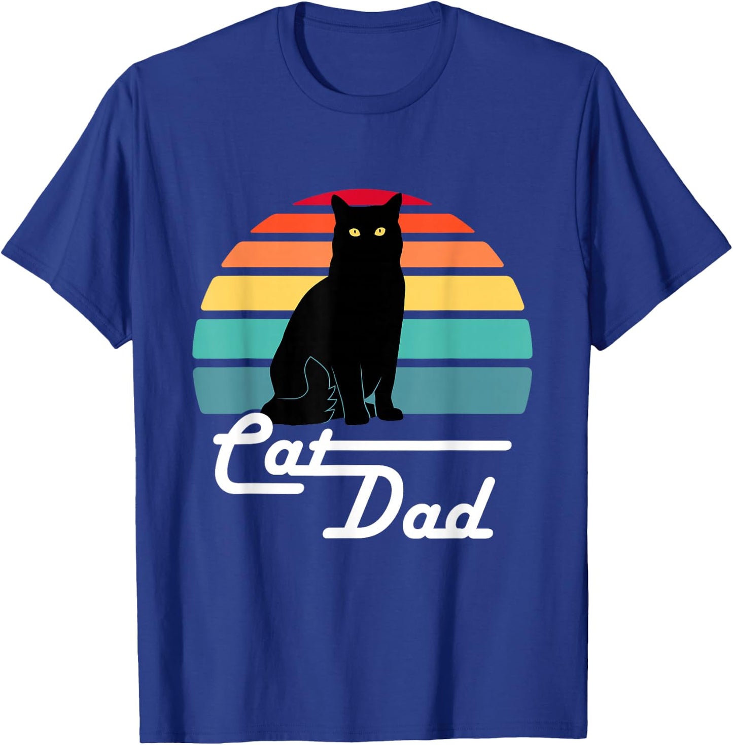 Cat Dad - Vintage Style Cat Lover Gift T-Shirt - T-Shirt | Royal