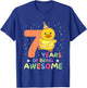Duck For 7th Birthday Children Seven Years Old Duck T-Shirt - T-Shirt | Royal