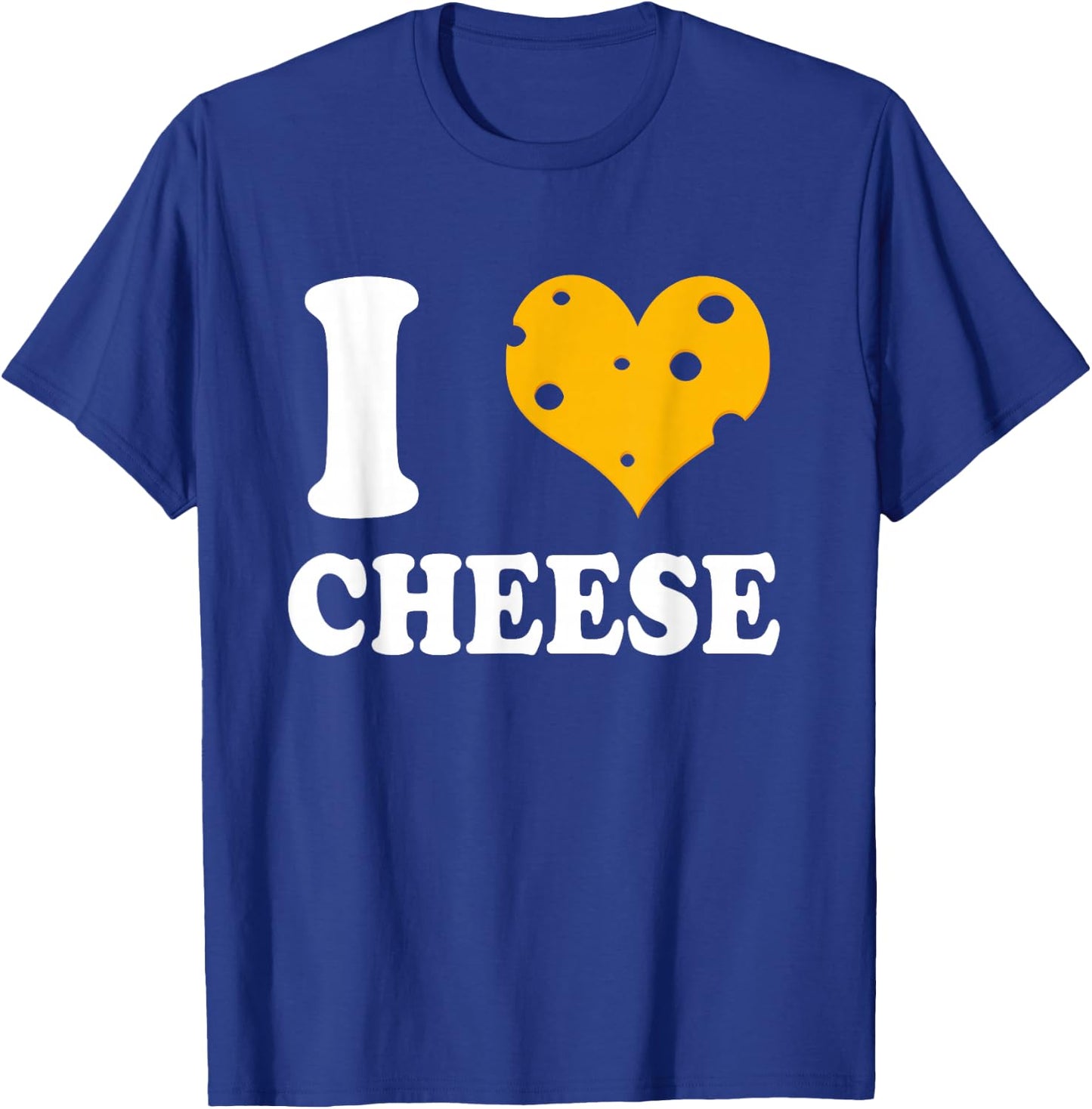 I Love Cheese Cheese Heart Design T-Shirt - T-Shirt | Royal