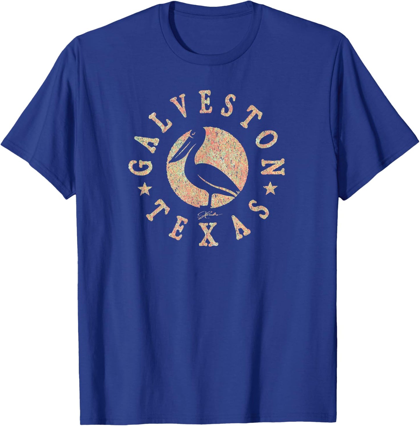 JCombs: Galveston, Texas, Pelican T-Shirt - T-Shirt | Royal
