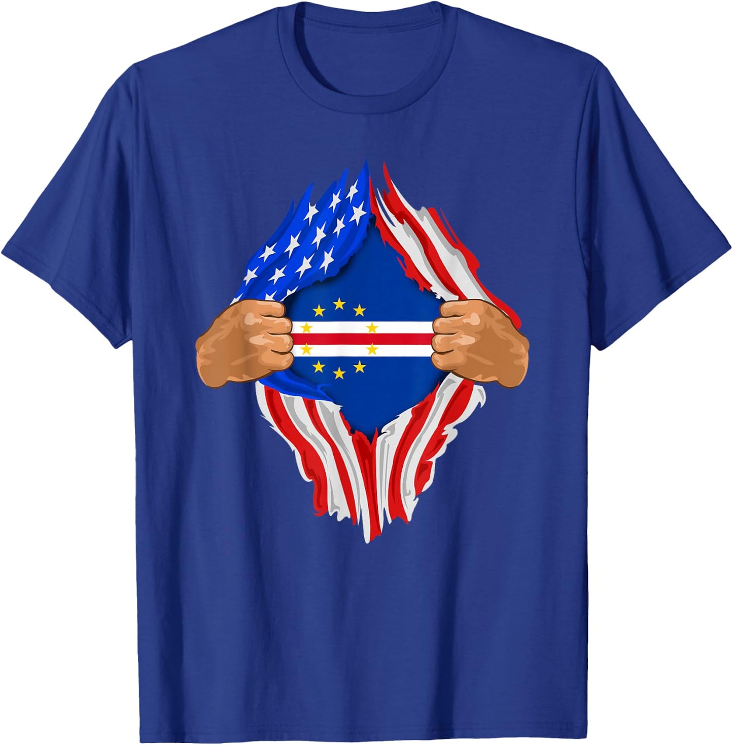 Cape Verde Blood Inside Me | Cape Verde Flag Gift T-Shirt - T-Shirt | Royal