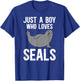 Boy Who Loves Seal Funny Seal Lover Seal Boy T-Shirt - T-Shirt | Royal