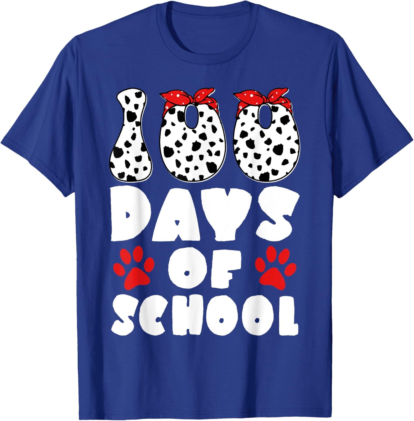 100 Days Of School Dalmatian Dog 100 Days Smarter Boys Girls T-Shirt - T-Shirt | Royal