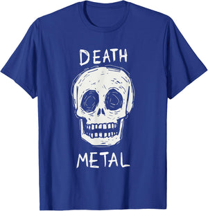 Death Metal Skull | Deathcore Metalcore Funny Heavy Metal T-Shirt - T-Shirt | Royal