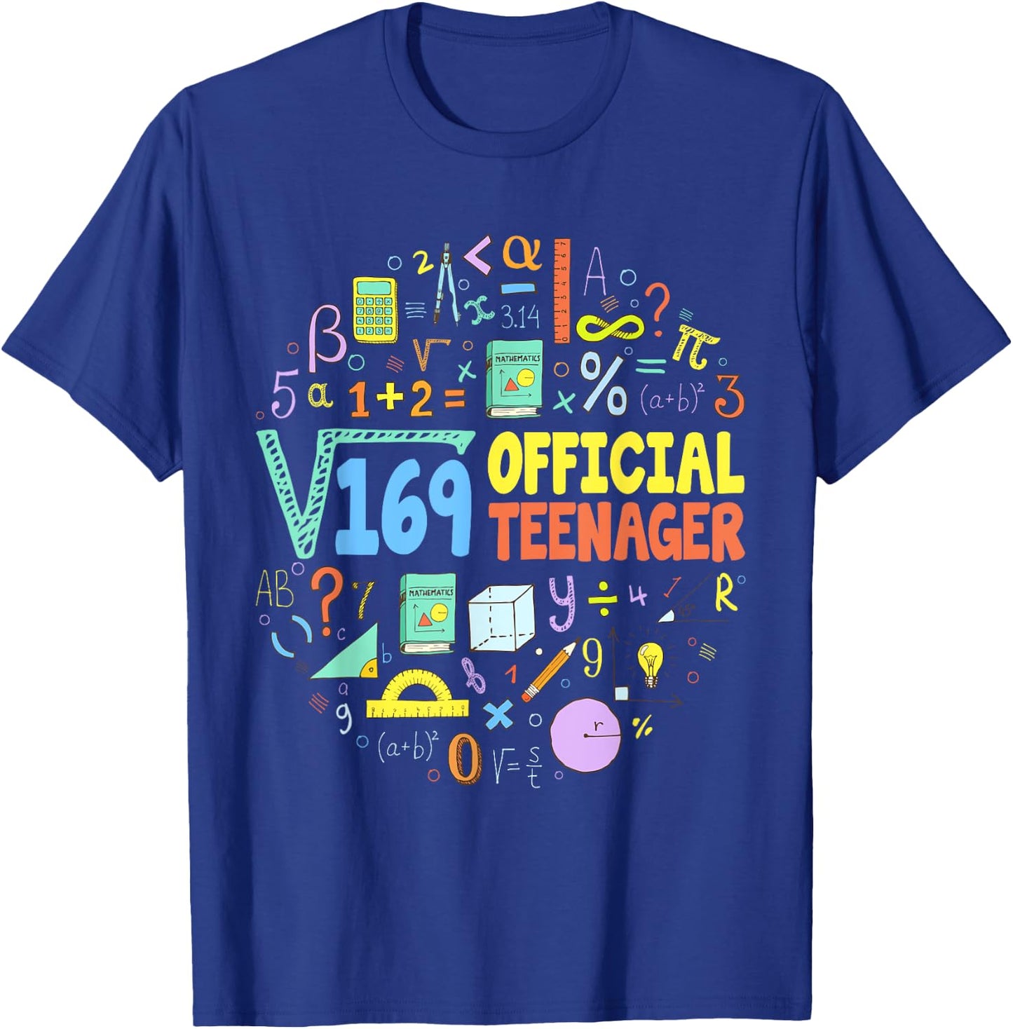 Square Root Of 169 13 Years Old Official Birthday Gifts Boys T-Shirt - T-Shirt | Royal