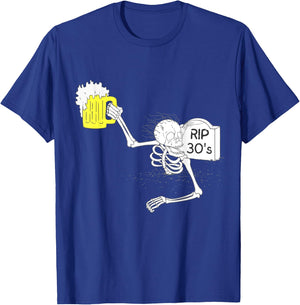 Funny 40th Birthday | R.I.P. 30's Tombstone T-Shirt - T-Shirt | Royal