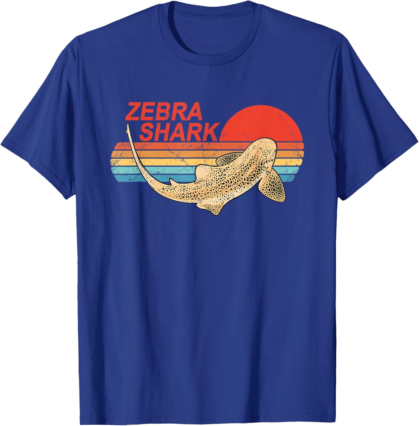 Vintage Sunset Zebra Shark T-Shirt - T-Shirt | Royal