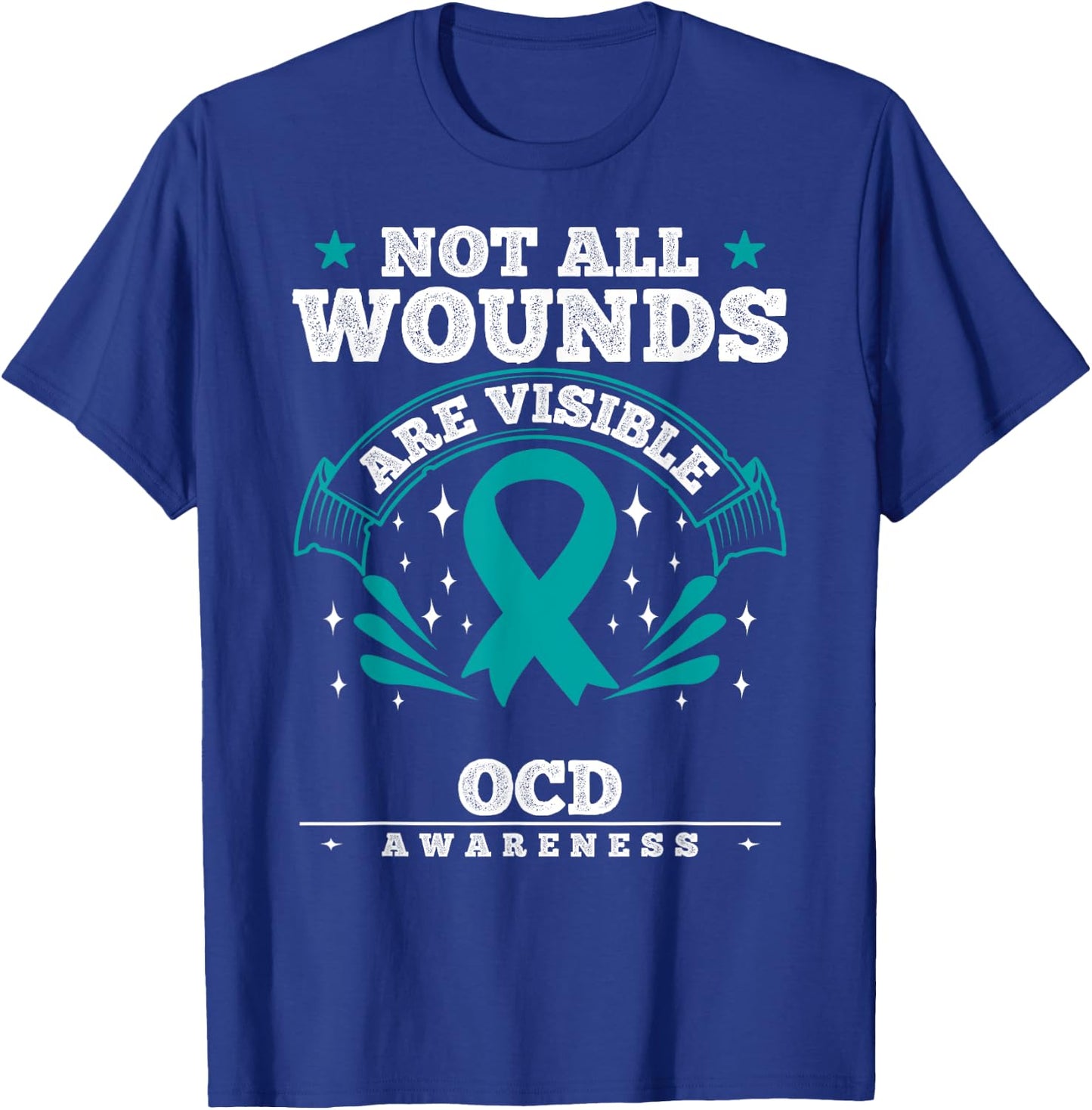 Obsessive-Compulsive Disorder Gift OCD Awareness Ribbon T-Shirt - T-Shirt | Royal