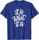 Lustiger Denglisch Spruch It is What It is T-Shirt - T-Shirt | Royal