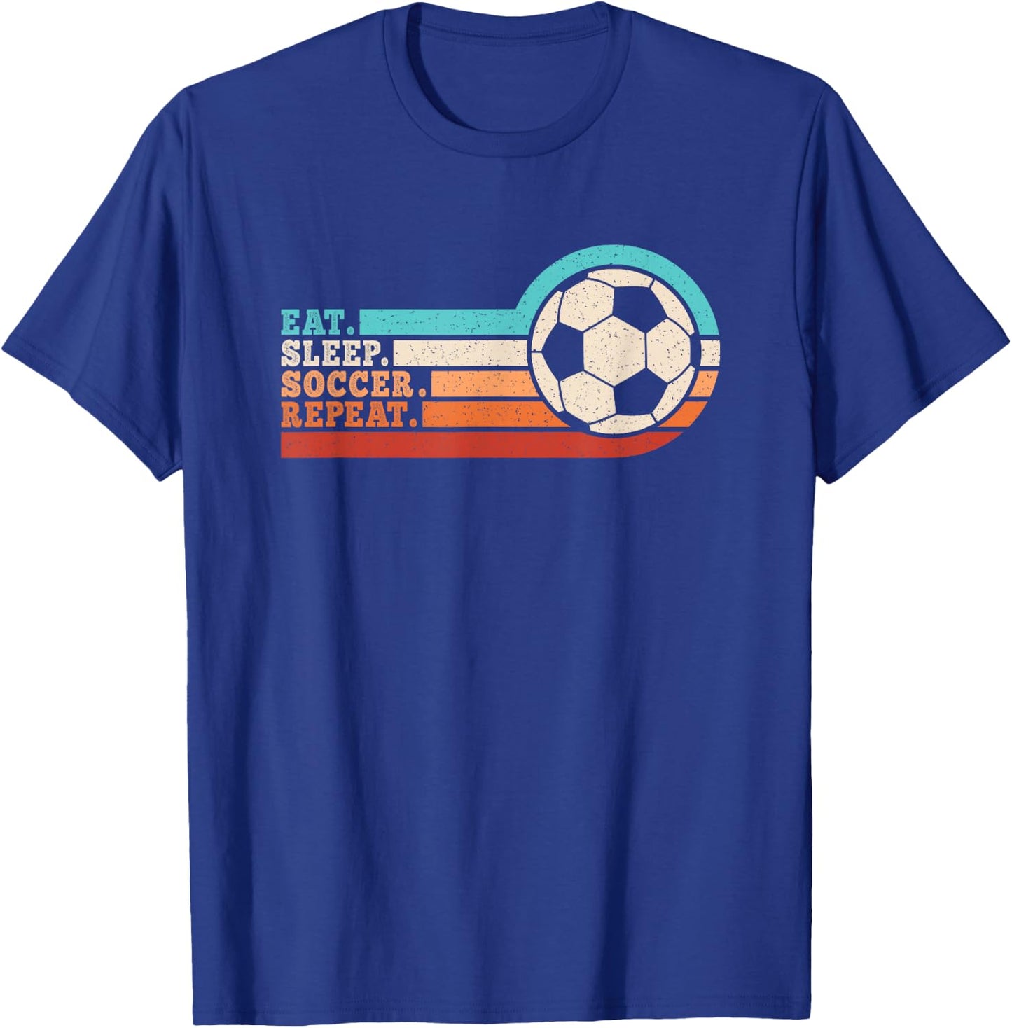 Eat Sleep Soccer Repeat Funny Soccer Player Men Women Kids T-Shirt - T-Shirt | Royal