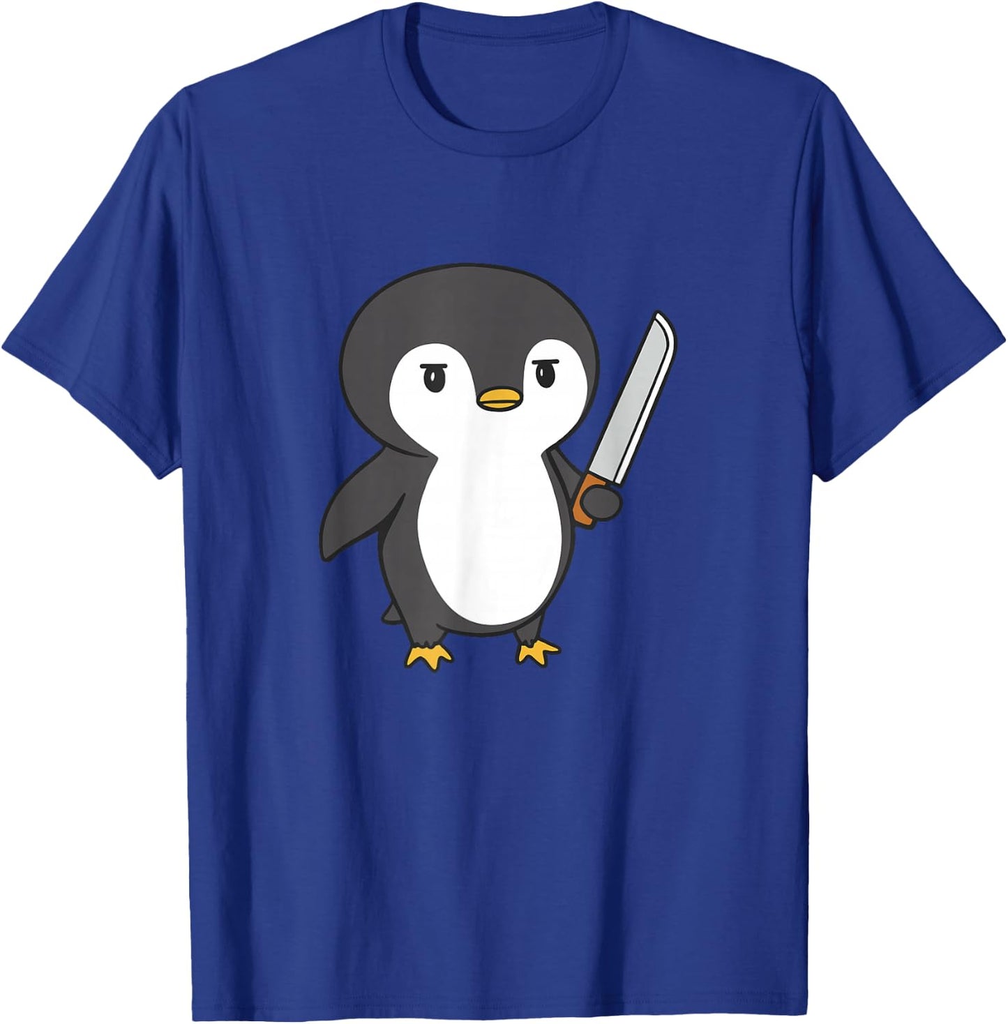 Funny Murderous Penguin Knife T-Shirt - T-Shirt | Royal