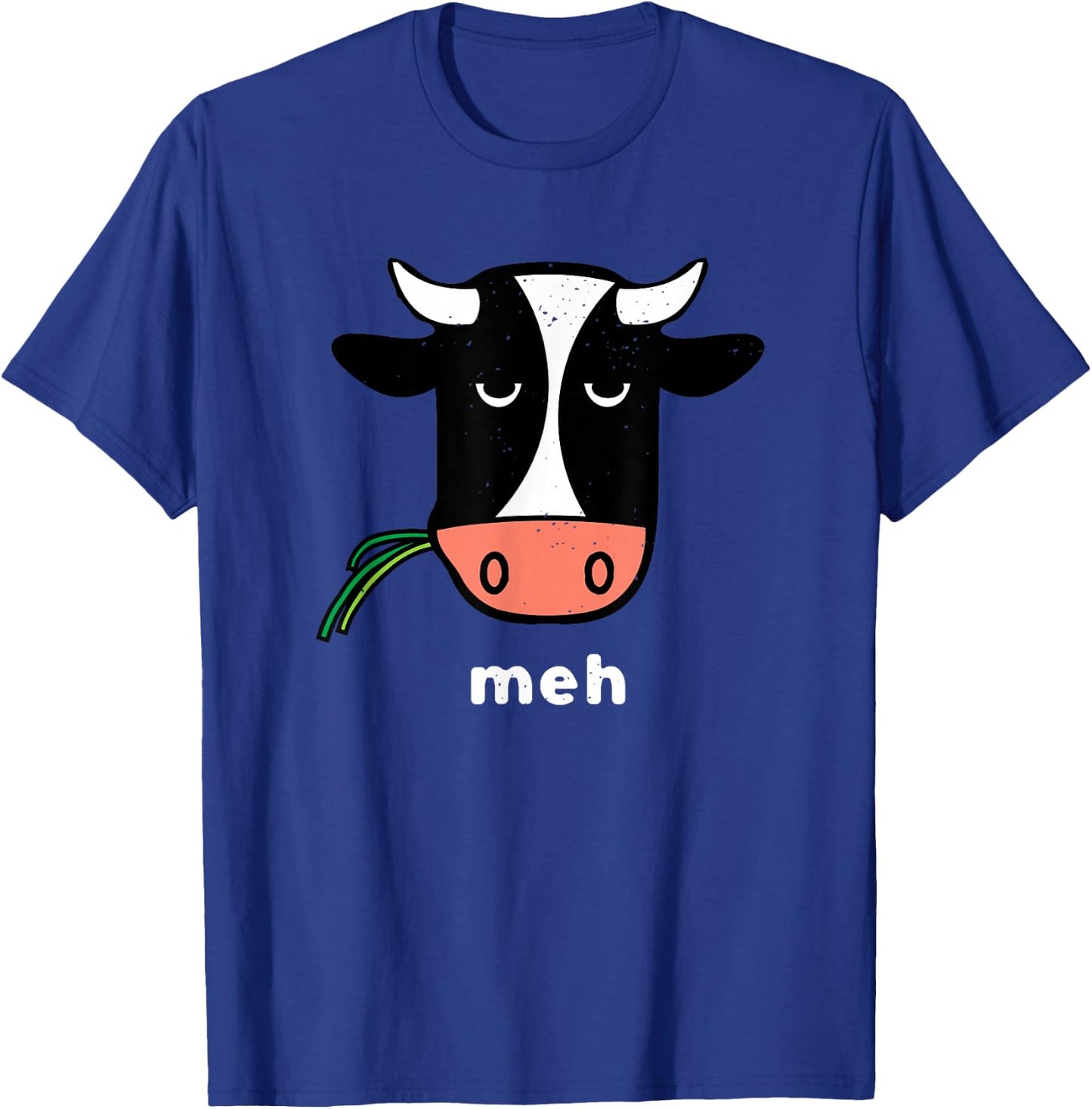 Meh Cow Not In The Mood Cow Funny Grumpy Cow T-Shirt - T-Shirt | Royal