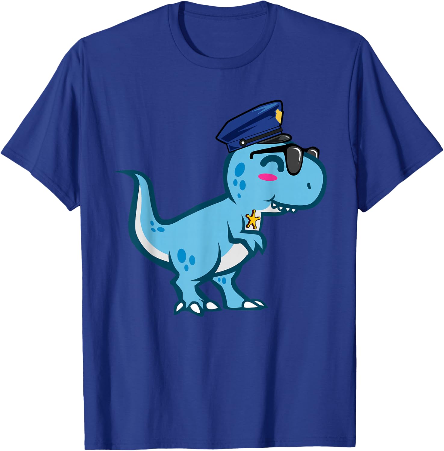 Police Officer Appreciation Design and Gifts Police T-Rex Tyrannosaurus Rex Dinosaur , Women & Kids - , Black, Small, Short Sleeve, Classic Fit, Cotton Blend T-Shirt - T-Shirt | Royal