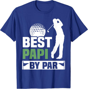 Best Papi By Par Golf Grandpa Fathers Day T-Shirt - T-Shirt | Royal