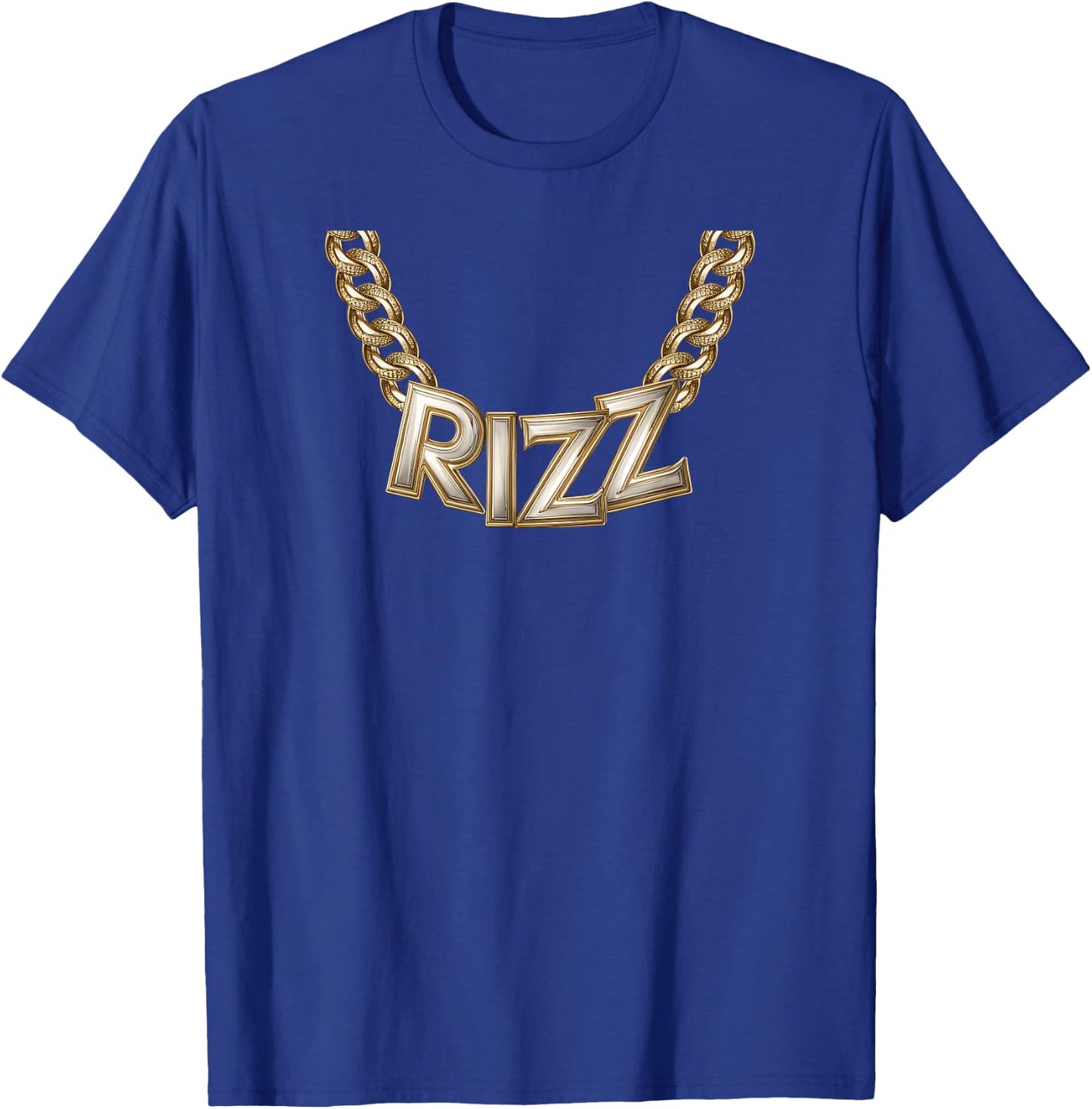 Kid Boy Slang Gold Chain Rizz Necklace Costume T-Shirt - T-Shirt | Royal