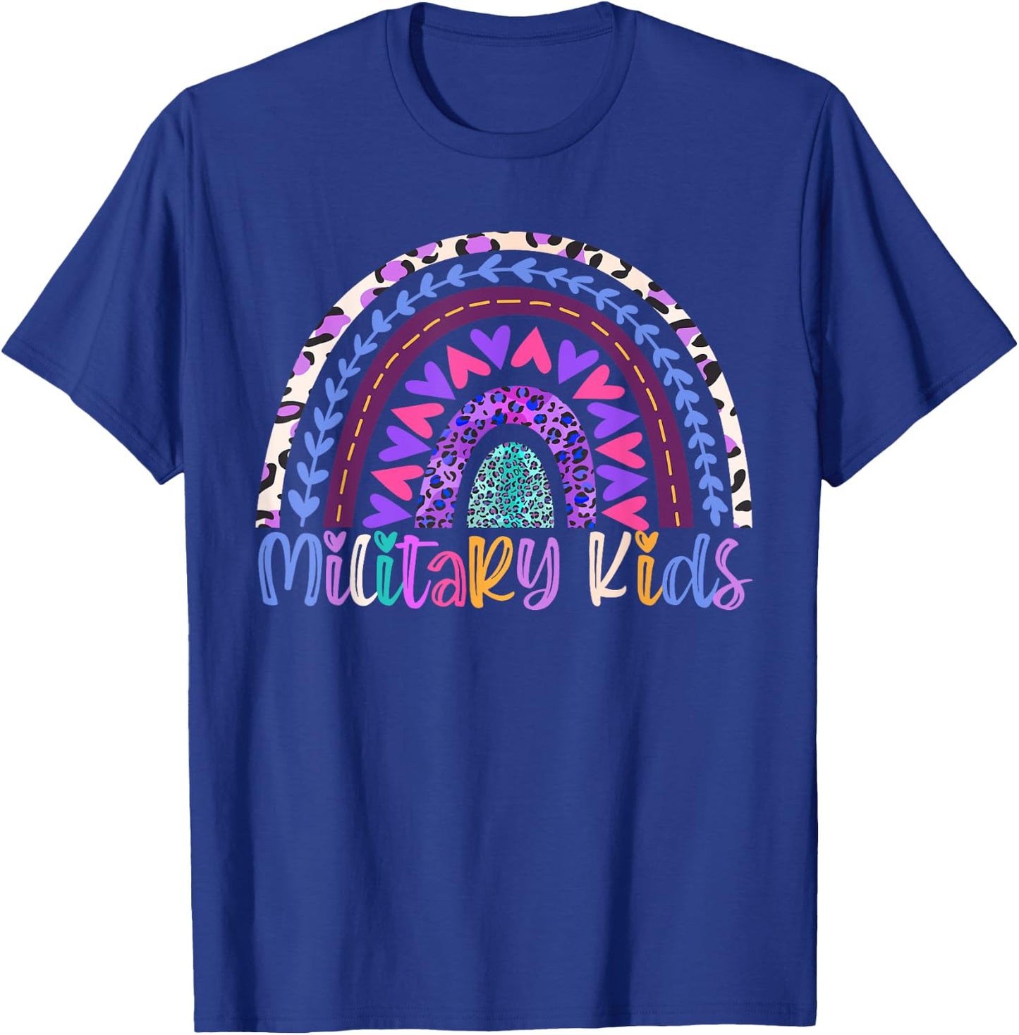 Rainbow Purple Up Day For military Kids CHILD Purple Up 2024 T-Shirt - T-Shirt | Royal