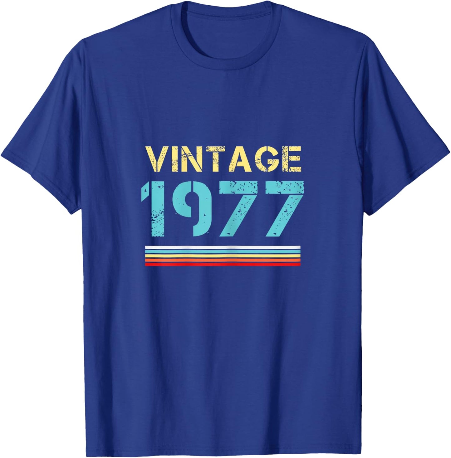 Vintage 1977 T Shirts Retro Funny 1977 Birthday T-Shirt - T-Shirt | Royal