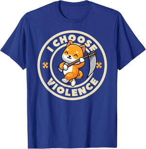 I choose violence funny cute Fox holding scythe T-Shirt - T-Shirt | Royal