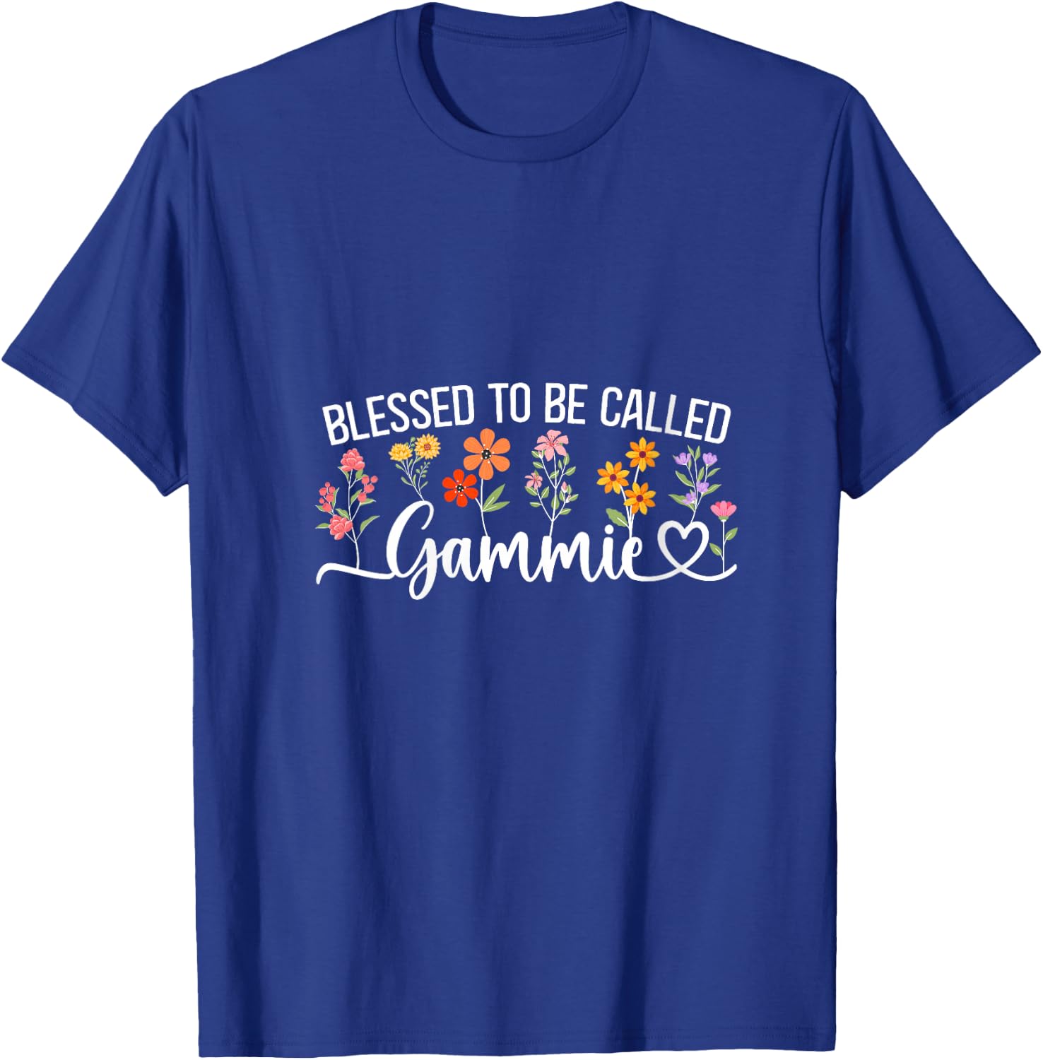 Women's Blessed to Be Called Gammie Floral Mother's Day V-Neck T-Shirt - T-Shirt | Royal