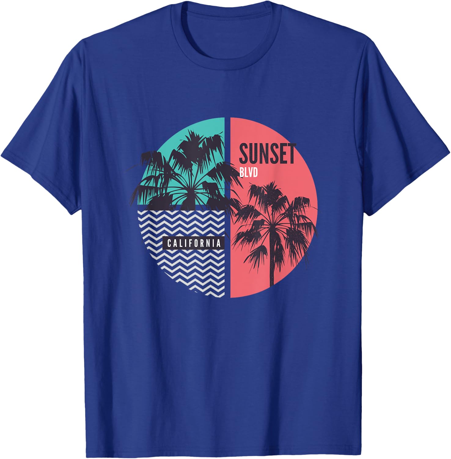Sunset Blvd Kalifornien T-Shirt - T-Shirt | Royal