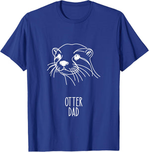 Line Art Best Otter Dad Men - Otter T-Shirt - T-Shirt | Royal