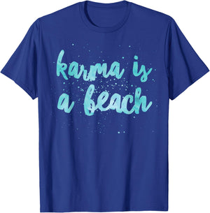 Karma Is A Beach Funny Summer Women Kids T-Shirt - T-Shirt | Royal