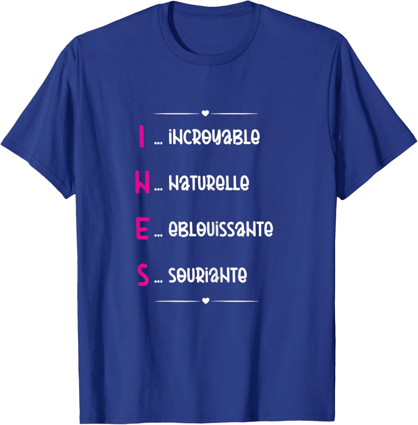 Ines Prenom Personnalisé Femme Cadeau Prenom Ines Girls' , Black T-Shirt - T-Shirt | Royal