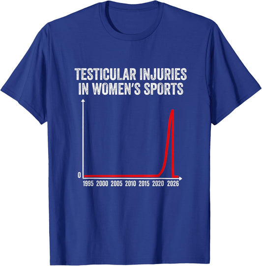 Funny Testicular Injuries in Women's Sports T-Shirt - T-Shirt | Royal
