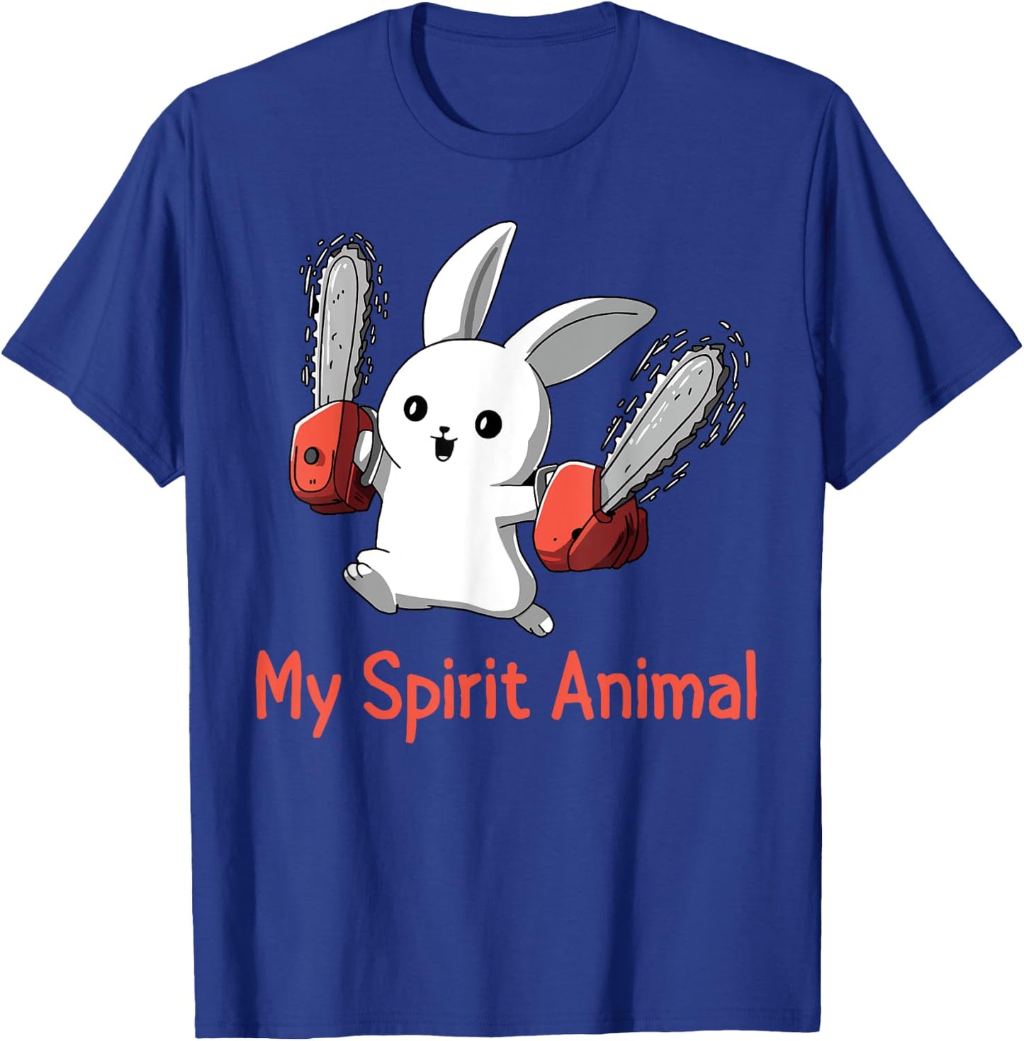 Funny Bunny Spirit Animal Chainsaw Lover T-Shirt - T-Shirt | Royal