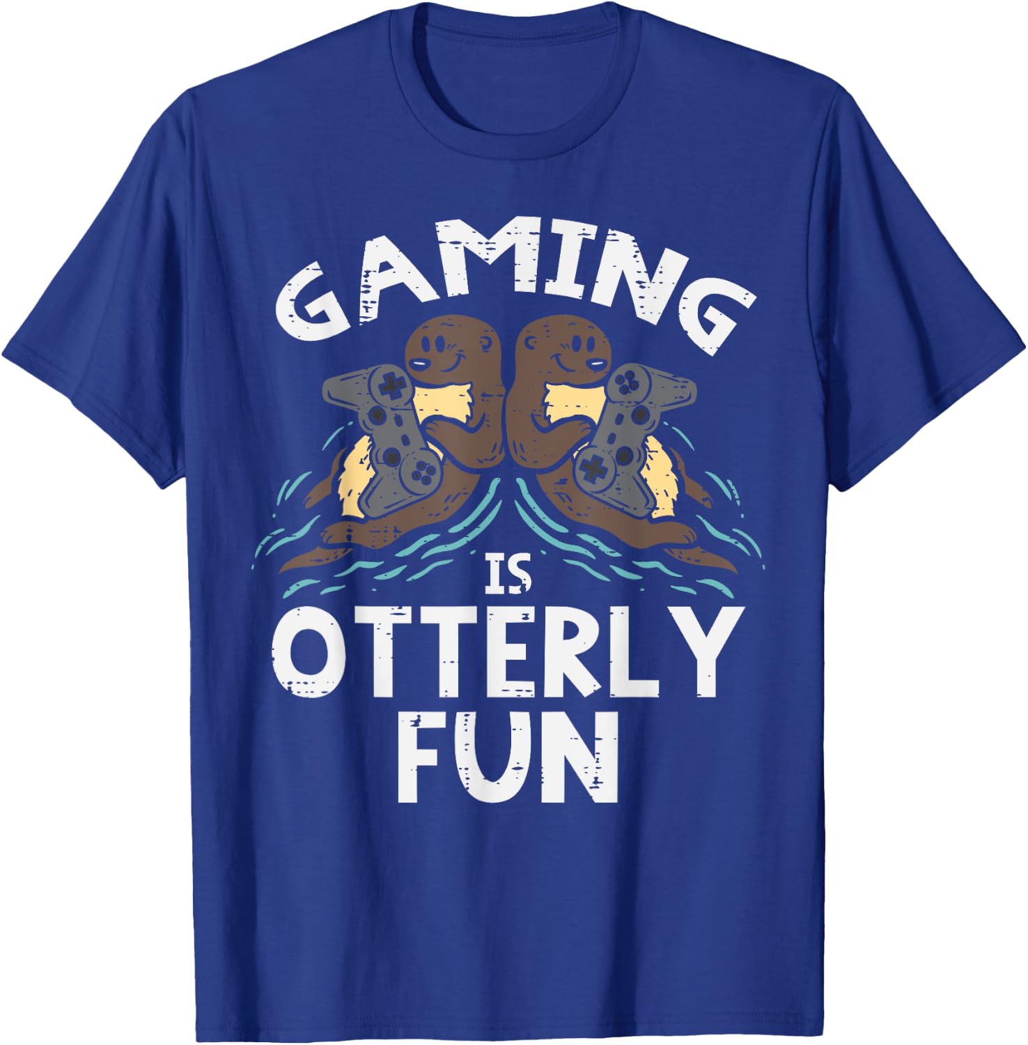 Gaming Otterly Fun Gamer Otter Boys Kids Men Teens Youth T-Shirt - T-Shirt | Royal