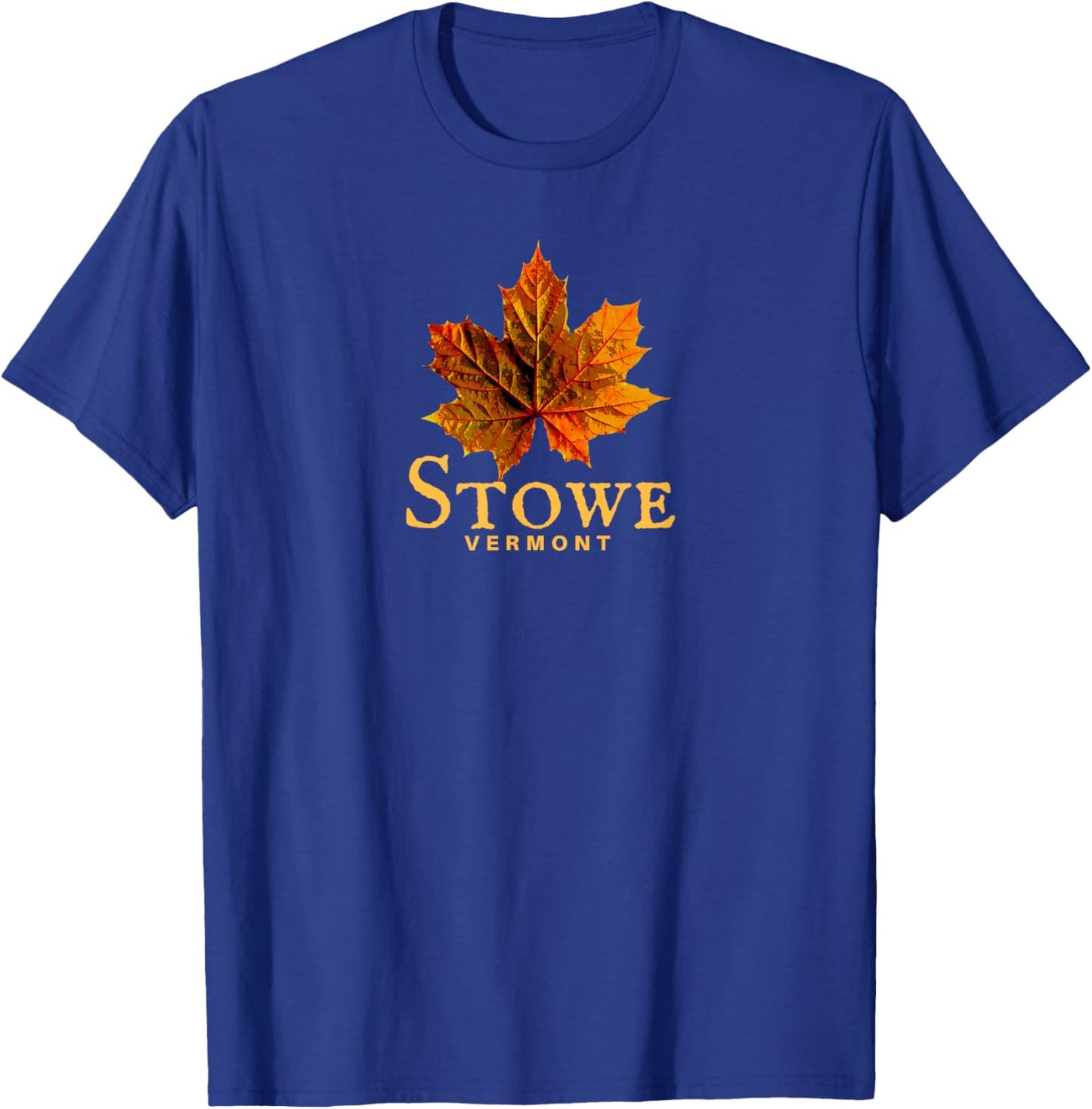 Stowe Vermont Fall Leaf , Autumn Foliage Vermont T-Shirt - T-Shirt | Royal