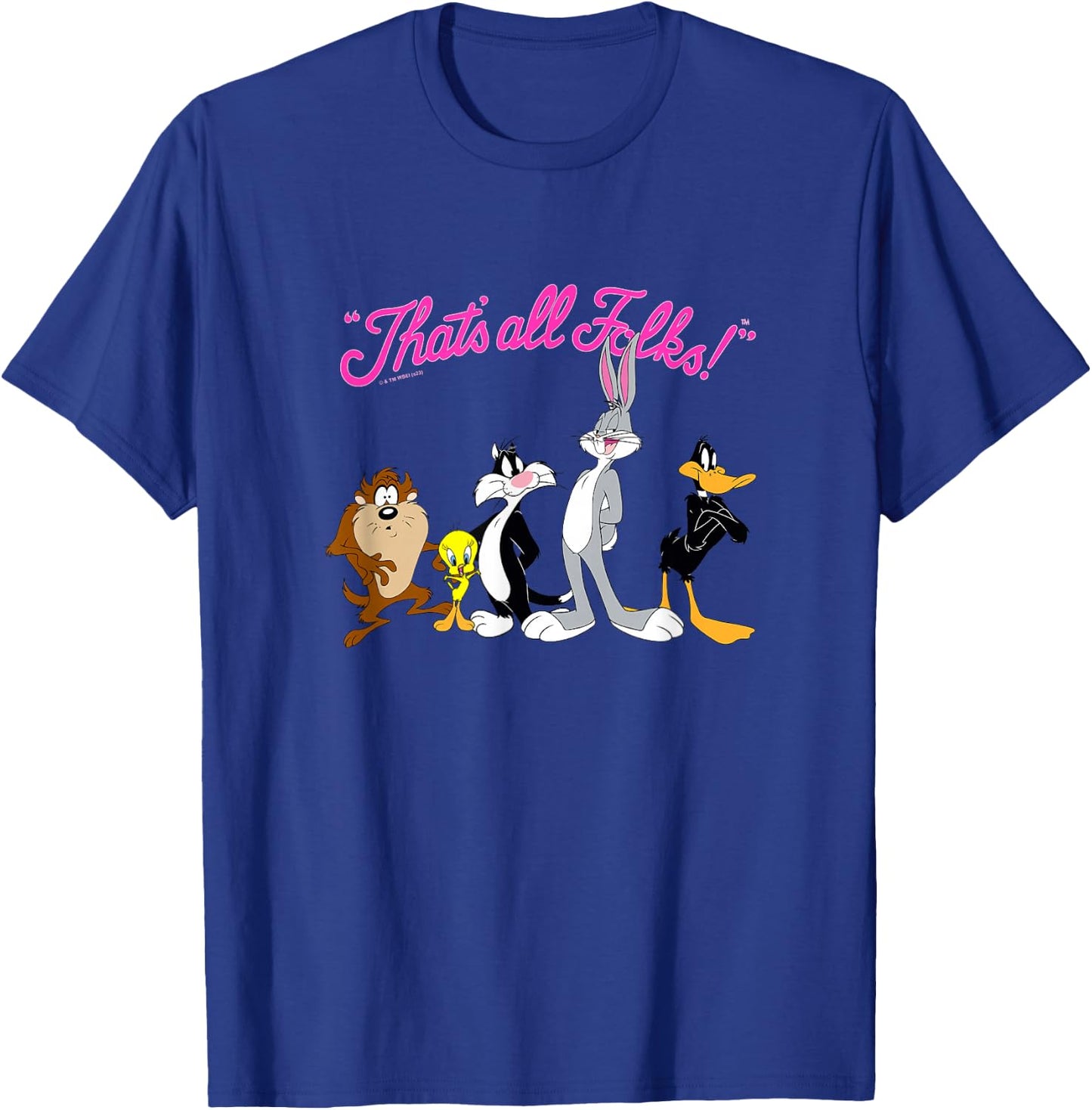 Looney Tunes That's All Folks! Logo Group Shot T-Shirt - T-Shirt | Royal