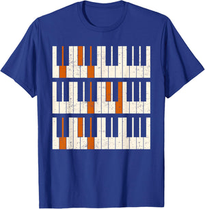 Vintage Piano Dad Chords Fathers Day T-Shirt - T-Shirt | Royal
