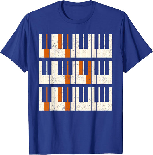 Vintage Piano Dad Chords Fathers Day T-Shirt - T-Shirt | Royal