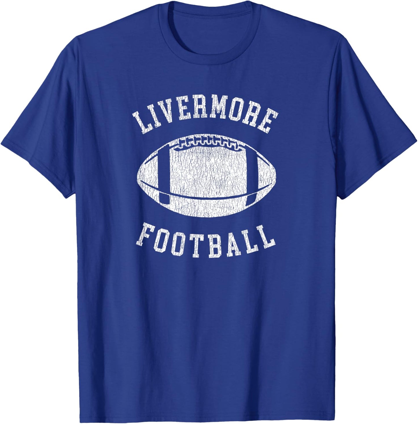 Livermore Football Distressed Vintage 80's Throwback Classic T-Shirt - T-Shirt | Royal
