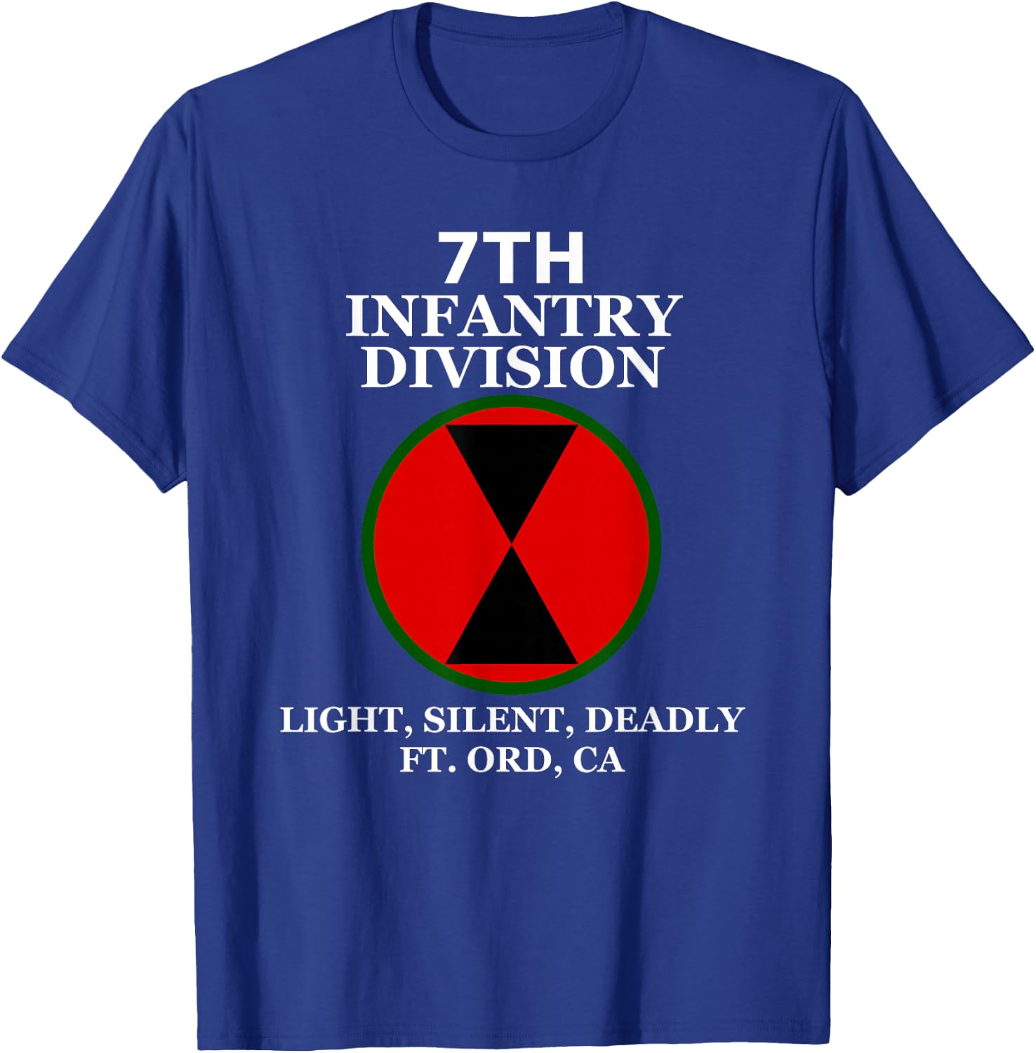 7th Infantry Light Silent Deadly Ft Ord Grunt T-Shirt - T-Shirt | Royal