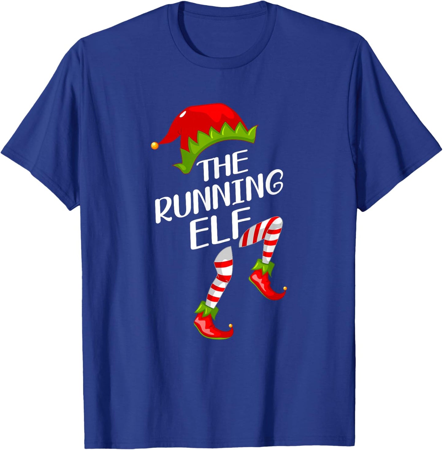 Funny The Running Elf Christmas Family Matching Pajama T-Shirt - T-Shirt | Royal