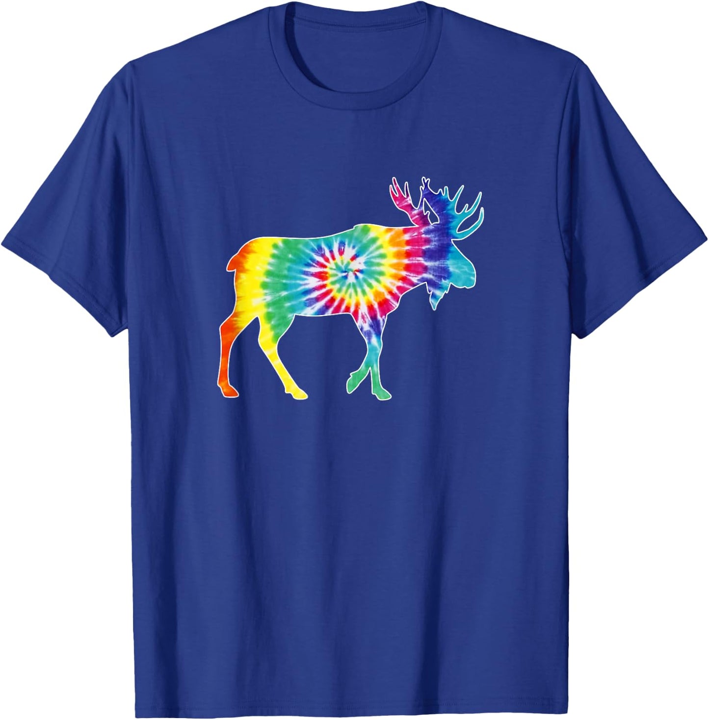 Funny Moose Animal Tie Dye Design Men Moose Lover T-Shirt - T-Shirt | Royal