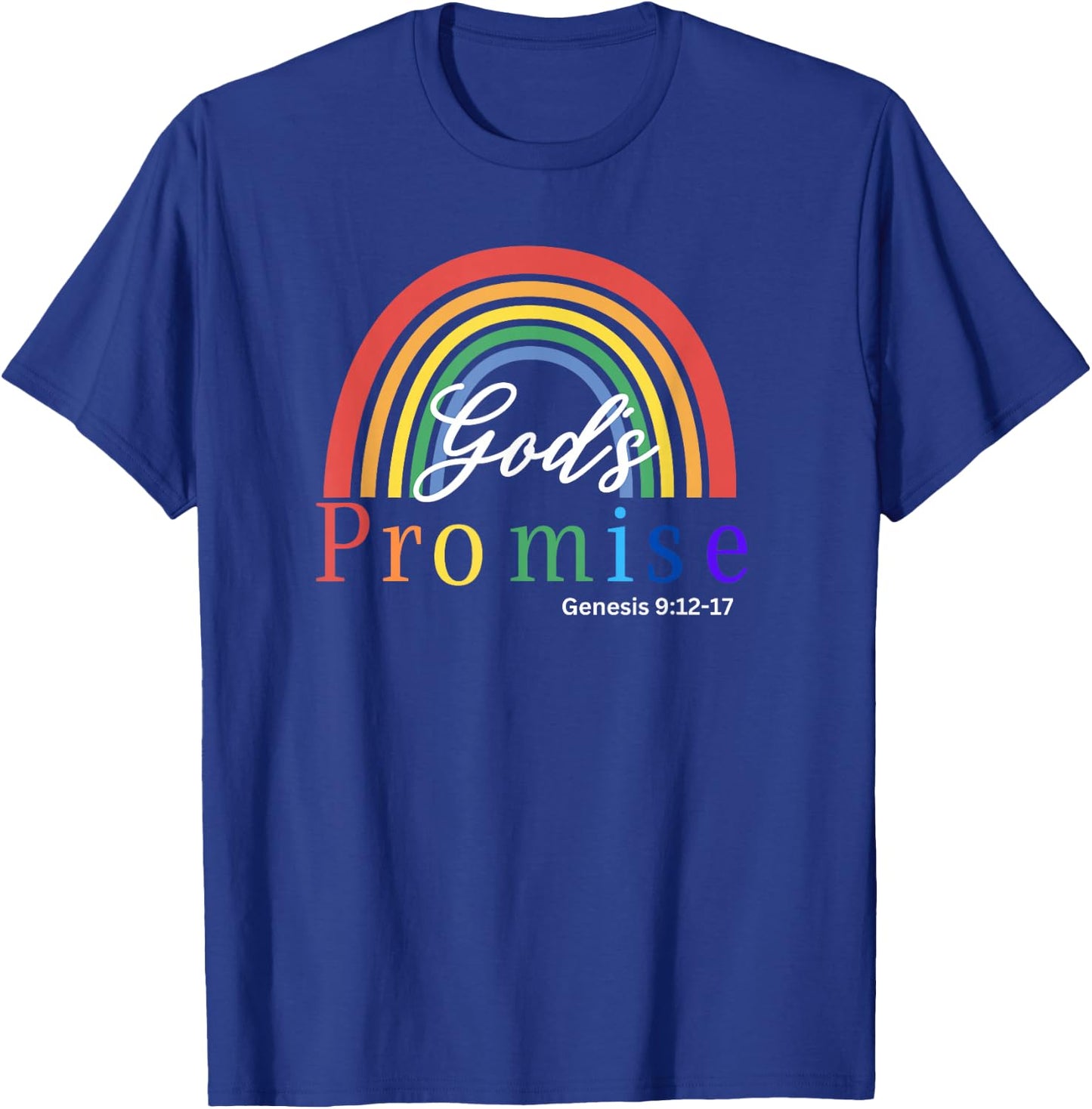 Rainbow Pride Gods Promise Genesis Scripture T-Shirt - T-Shirt | Royal