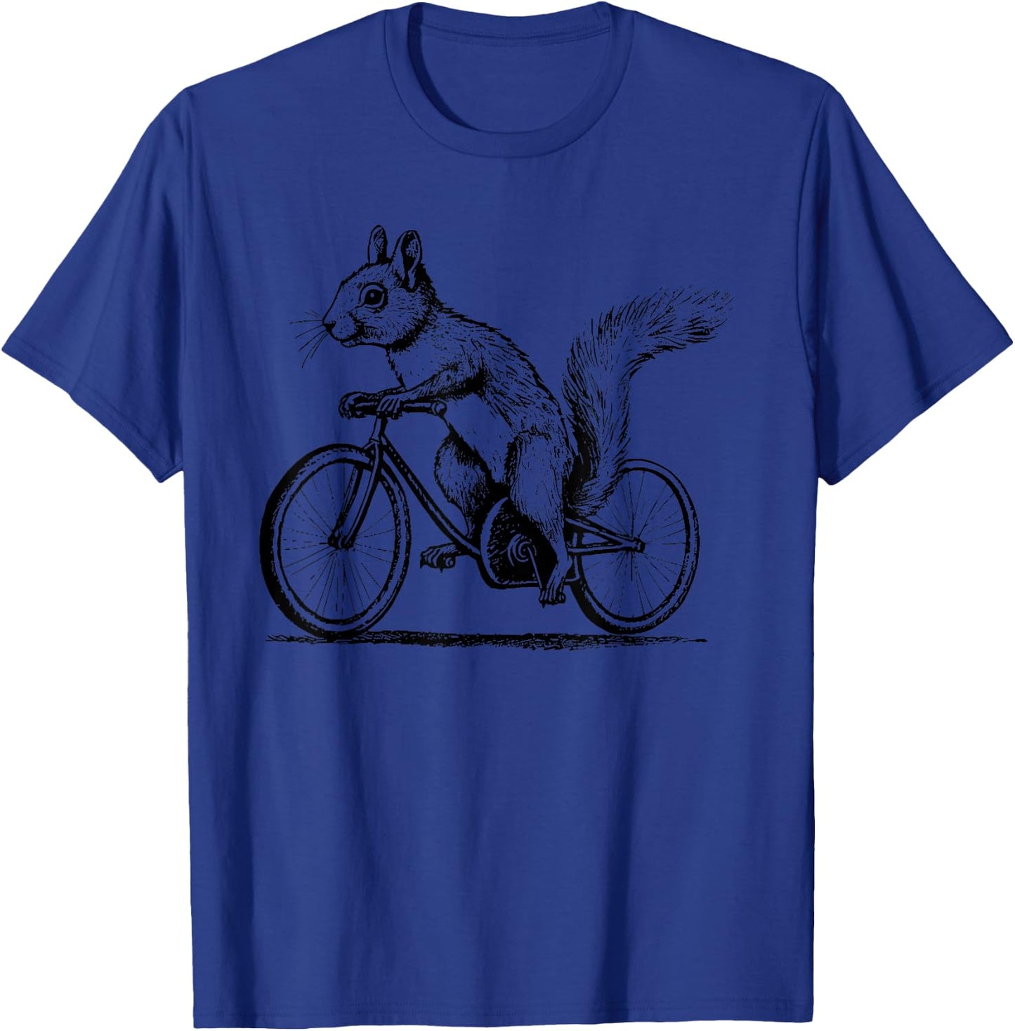 Squirrel on a Bike Funny Rodent Biker Animal Rider T-Shirt - T-Shirt | Royal