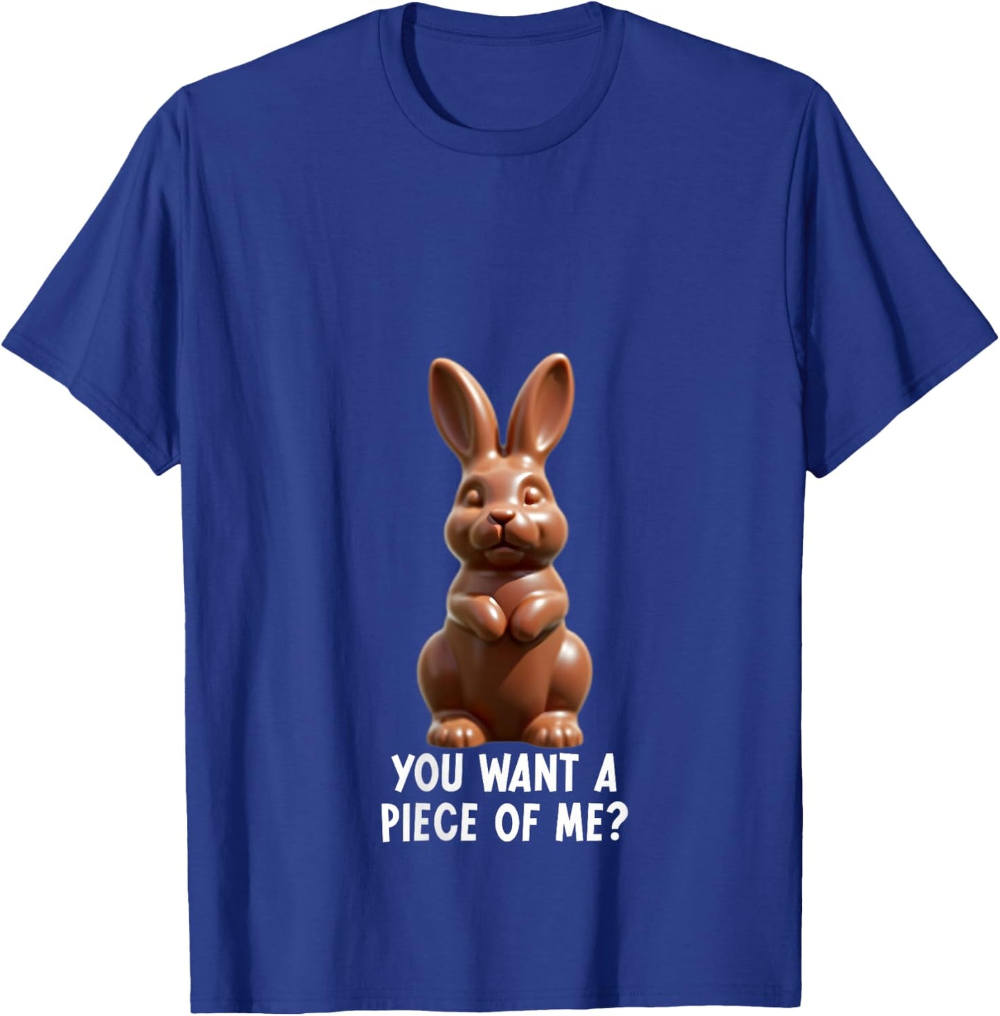 You Want A Piece Of Me? Funny Chocolate Easter Bunny Joke V-Neck T-Shirt - T-Shirt | Royal