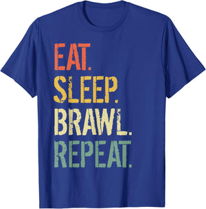 Eat Sleep Brawl Repeat Stars Funny Video Gamer Gaming , Black, S T-Shirt - T-Shirt | Royal