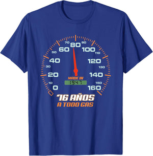 Cumpleanos 76 Anos A Todo Gas Nacidos En 1947 Motor Coches T-Shirt - T-Shirt | Royal