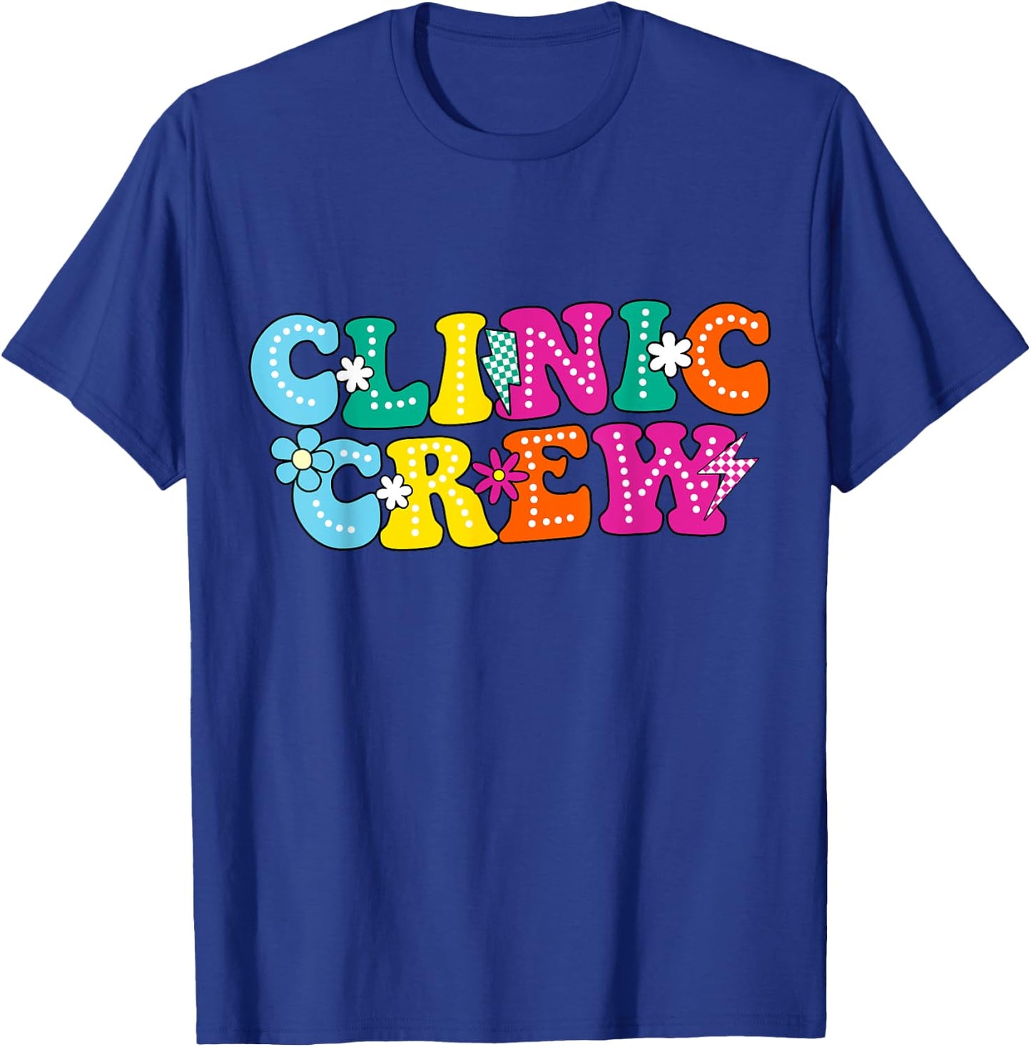 Clinic Crew School Nurse Groovy Appreciation Week T-Shirt - T-Shirt | Royal